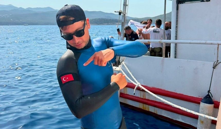 Milli sporcu Görkem Gedik, serbest dalışta Türkiye şampiyonu oldu