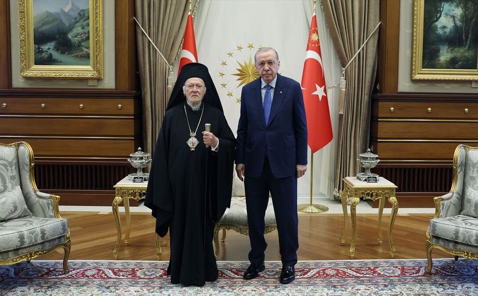 Cumhurbaşkanı Erdoğan, Fener Rum Patriği Bartholomeos'u kabul etti