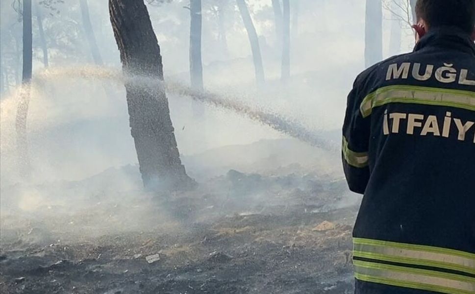 Ortaca'da ormanlık alanda çıkan yangına müdahale ediliyor