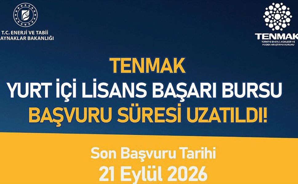 TENMAK lisans başarı bursu programı başvuru süresi 21 Eylül'e kadar uzatıldı