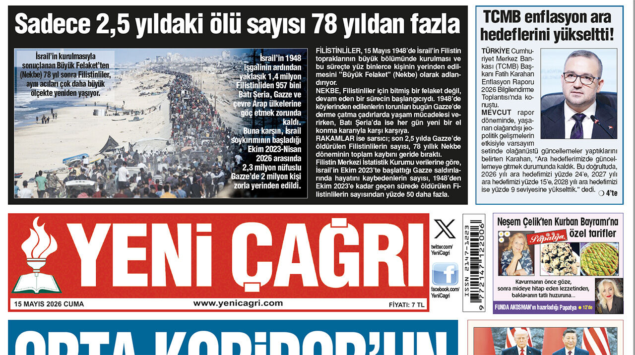 Yeni Çağrı Gazetesi'nin 15 Mayıs 2026 Cuma Tarihli Gazete Sayfaları