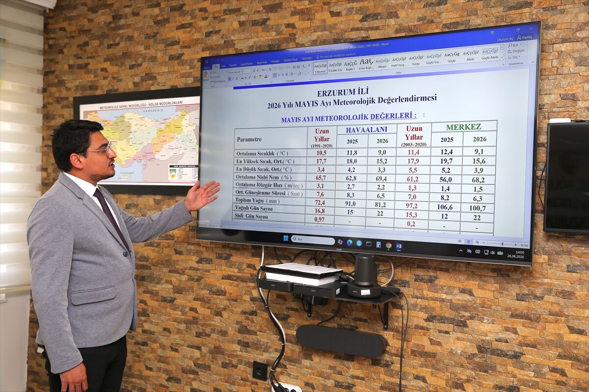 Erzurum'da 17 yıllık ortalamaya göre mayıs ayında sıcaklık azaldı, yağış arttı