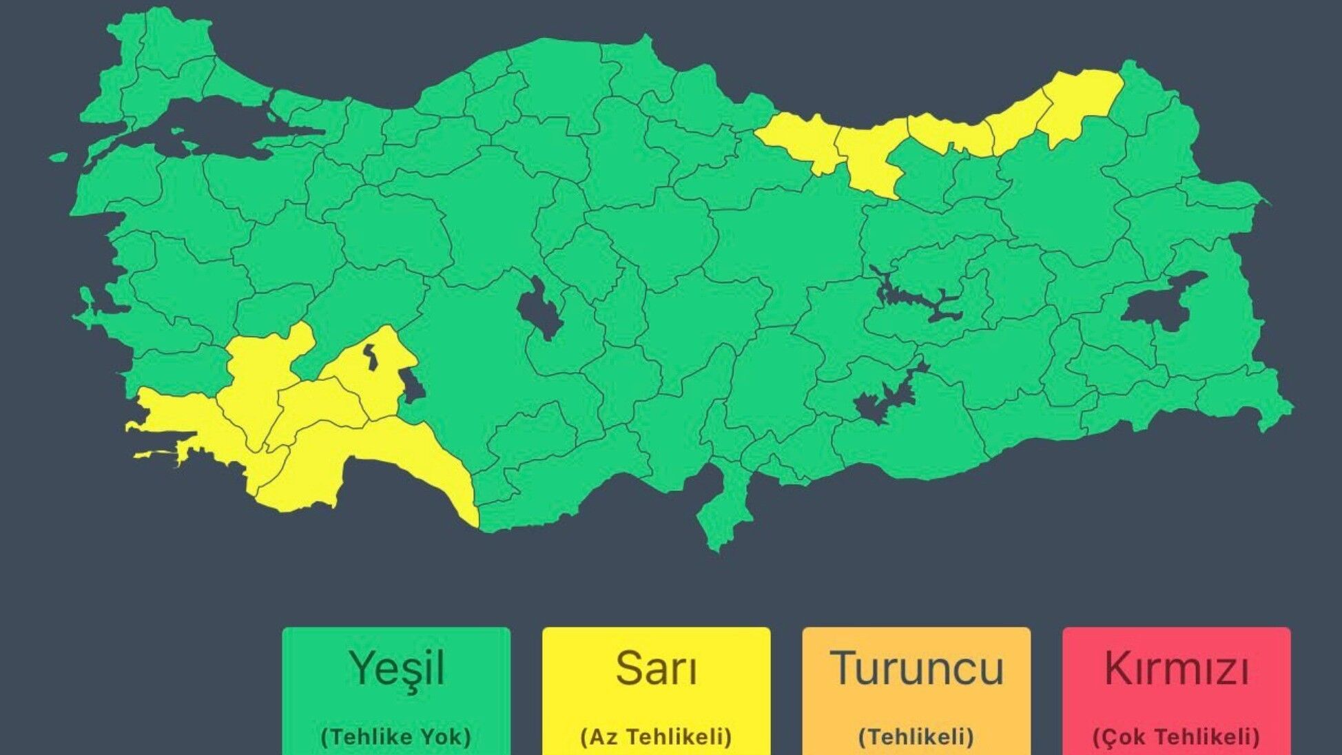 İçişleri Bakanlığından 10 il için 'sarı' kodlu meteorolojik uyarı